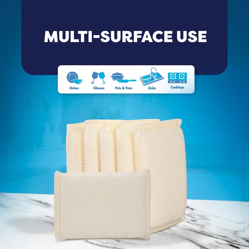 SCRUBIT 6 Scrub Sponges Kitchen by SCRUBIT, Multi-Purpose Scouring Pads, Non-Scratch Cleaning Sponges for Dishes, Pots & Non-Stick Cookware - Long Lasting Dish Scrubbers for Kitchen, Bathroom & More - Image 3